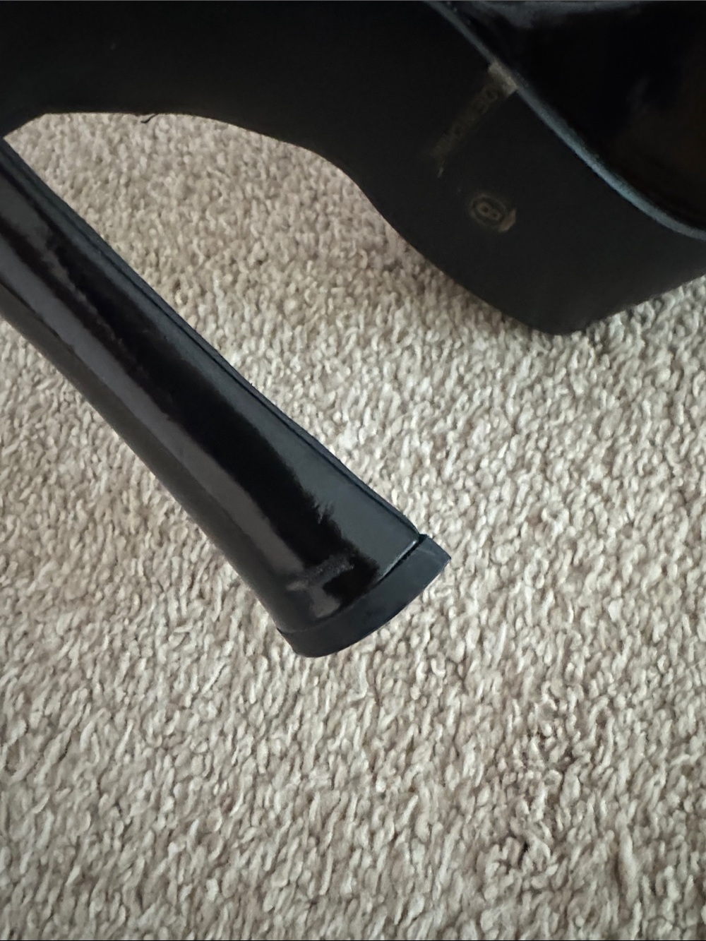 Ellie Juliet Black Patent Leather 5” Platform Heels, Size 8 - Picture 6 of 9